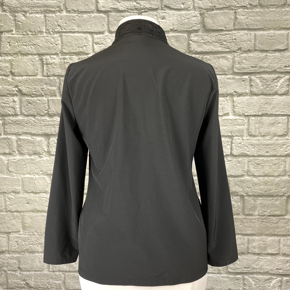 Chico's Black Crinkle Zipper Jacket - Picture 5 of 6